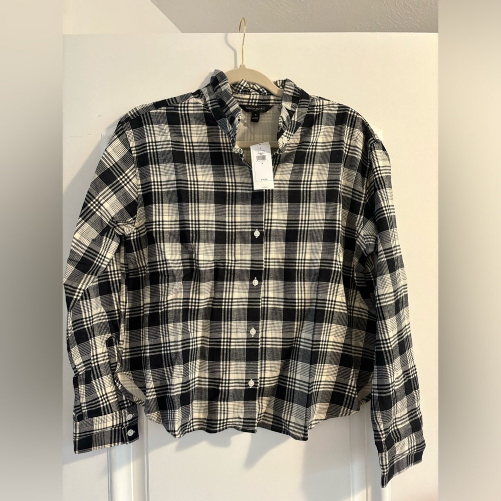 NWT Banana Republic Ruffle Flannel Button-up